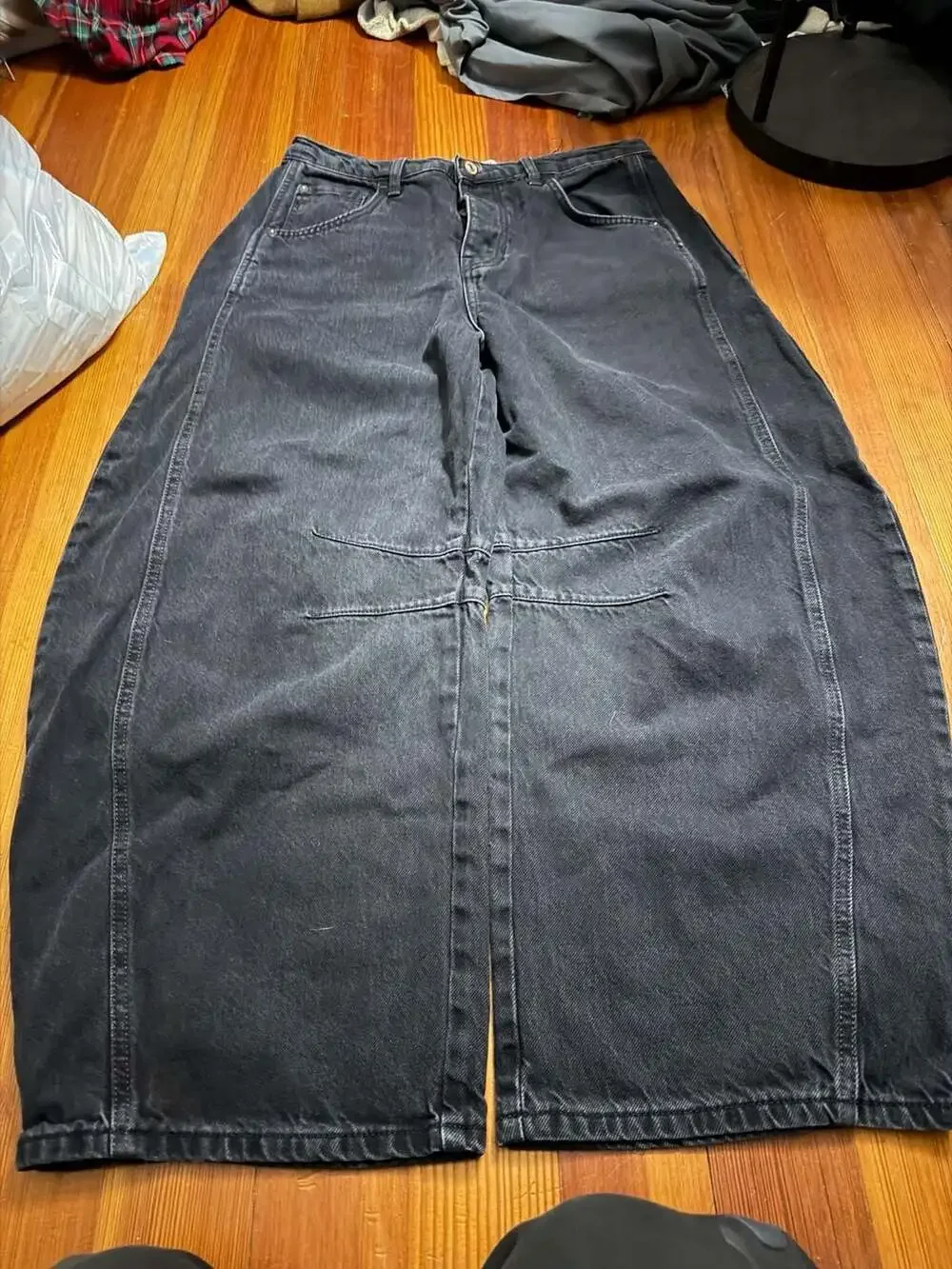 We The Free Black Wide Leg Baggy Denim Jeans - Picture 1 of 6